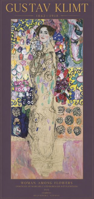 Klimt Woman Among Flowers No2 - Plakat
