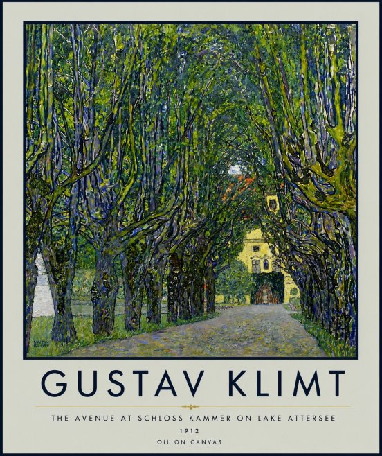 Klimt The Avenue at Schloss Kammer on Lake Attersee No6 - Plakat