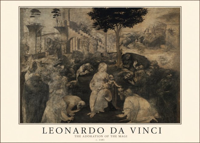 Leonardo da Vinci The Adoration of the Magi No2 - Plakat