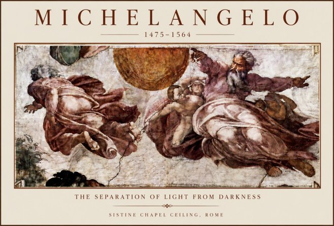 Michelangelo The Separation of Light from Darkness No5 - Plakat
