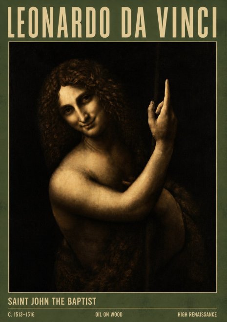 Leonardo da Vinci Saint John the Baptist No4 - Plakat