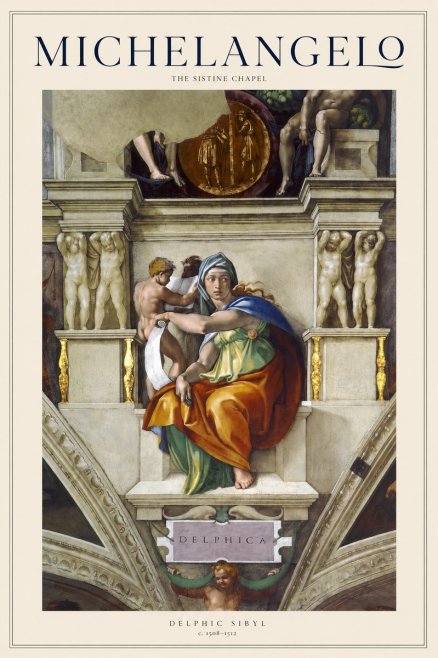 Michelangelo Delphic Sibyl No1 - Plakat