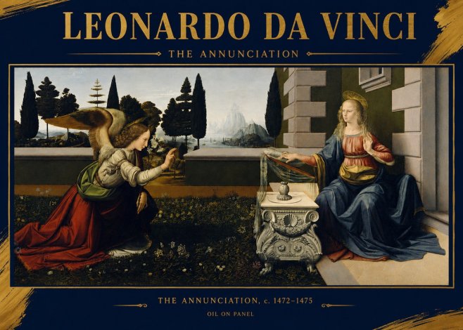 Leonardo da Vinci The Annunciation No2 - Plakat