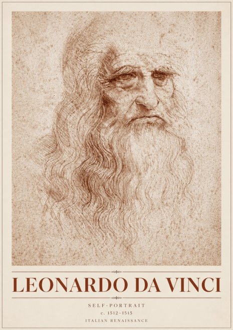Leonardo da Vinci Self-portrait I No4 - Plakat