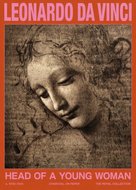 Leonardo da Vinci Head of a Young Woman II No2 - Plakat