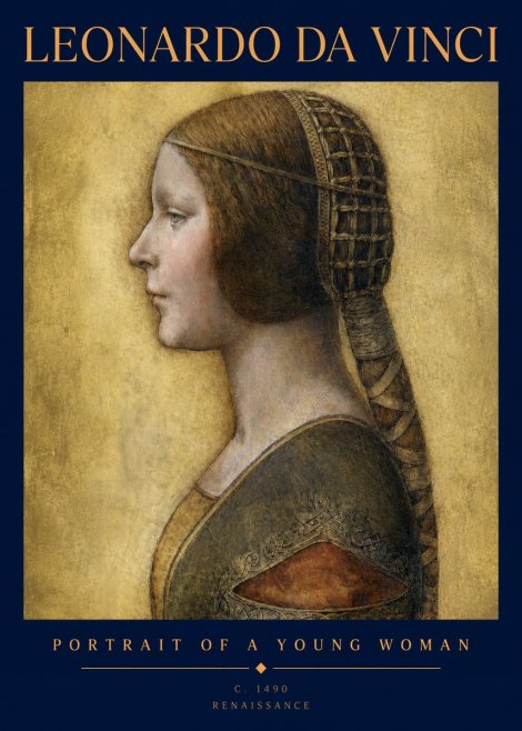 Leonardo da Vinci Portrait of a Young Woman II No2 - Plakat