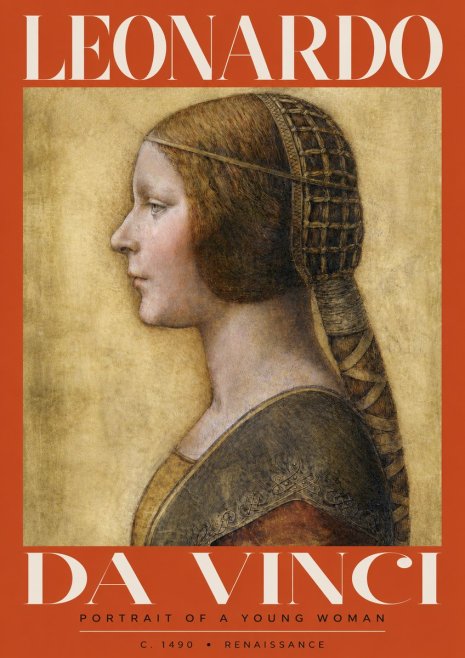 Leonardo da Vinci Portrait of a Young Woman II No3 - Plakat