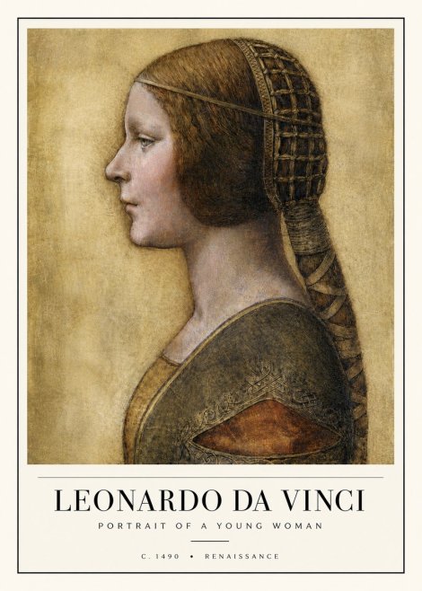 Leonardo da Vinci Portrait of a Young Woman II No4 - Plakat