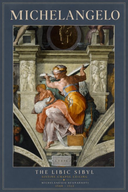 Michelangelo The Libic Sibyl No3 - Plakat