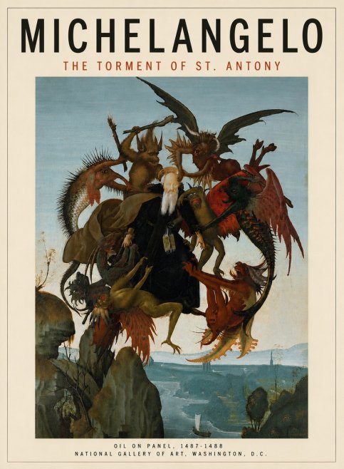 Michelangelo The Torment of St. Antony No5 - Plakat