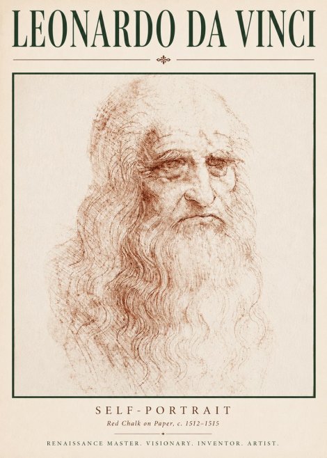 Leonardo da Vinci Self-portrait II No5 - Plakat