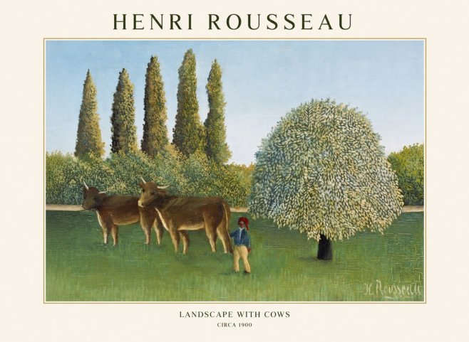 Rousseau Landscape with Cows No1 - Plakat
