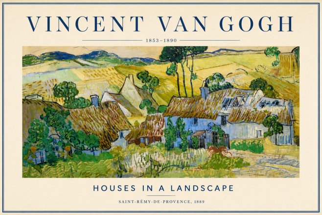 Van Gogh Houses in a Landscape No4 - Plakat