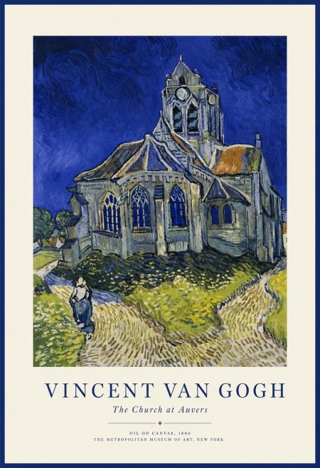 Van Gogh The Church at Auvers I No1 - Plakat