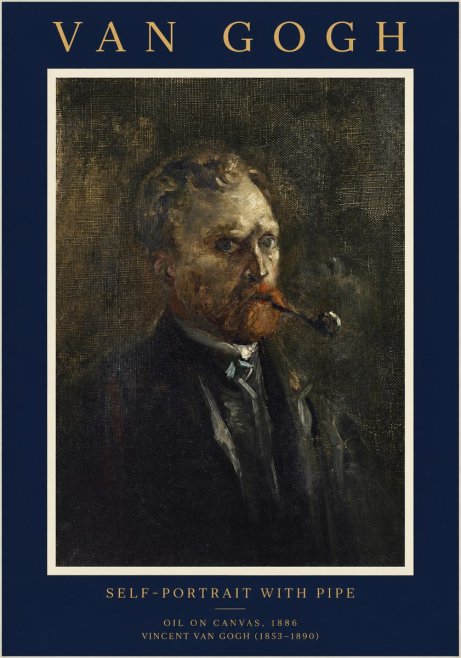 Van Gogh Self-portrait with Pipe No1 - Plakat