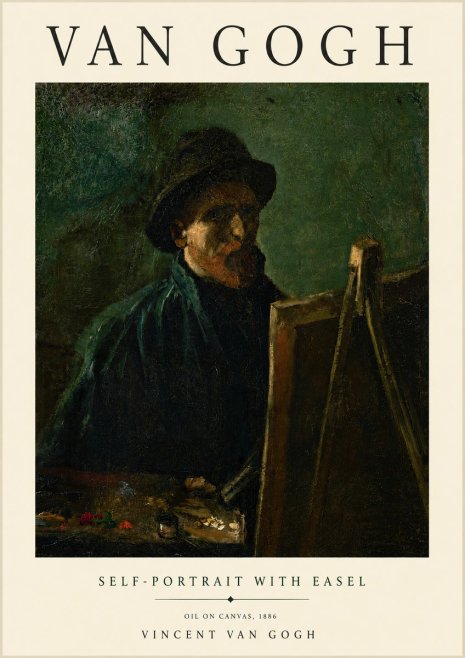 Van Gogh Self-portrait with Easel II No3 - Plakat