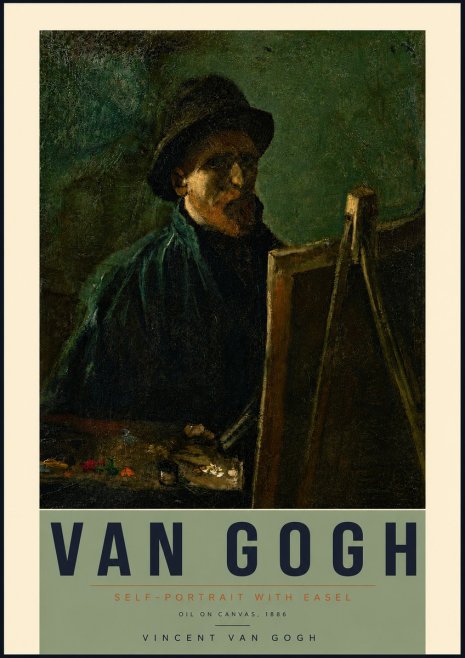 Van Gogh Self-portrait with Easel II No4 - Plakat