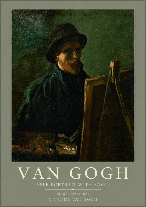 Van Gogh Self-portrait with Easel II No5 - Plakat