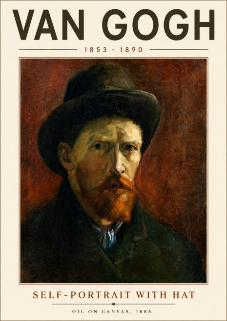 Van Gogh Self-portrait with Hat No6 - Plakat