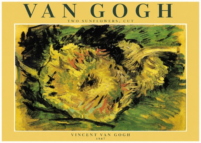 Van Gogh Two Sunflowers, Cut No3 - Plakat
