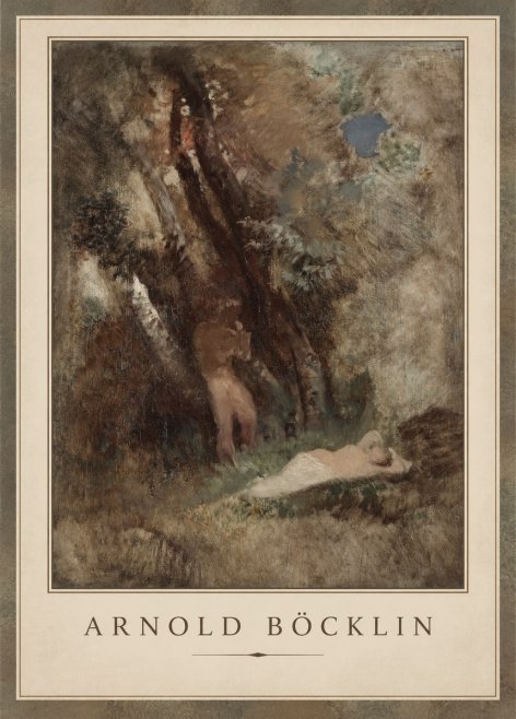 Arnold Böcklin Pan Frightening a Nymph No1 - Plakat