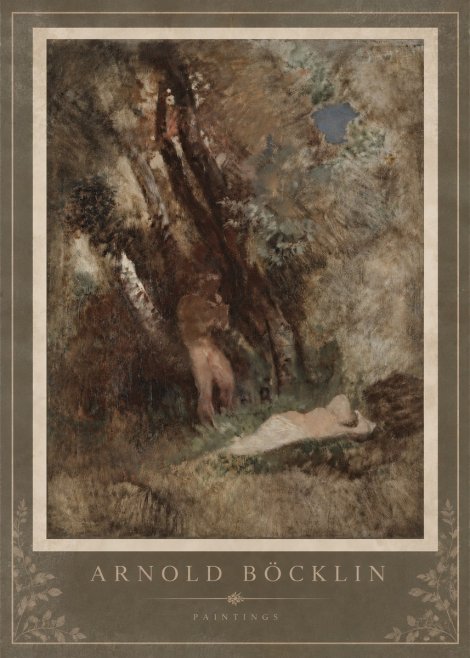 Arnold Böcklin Pan Frightening a Nymph No4 - Plakat