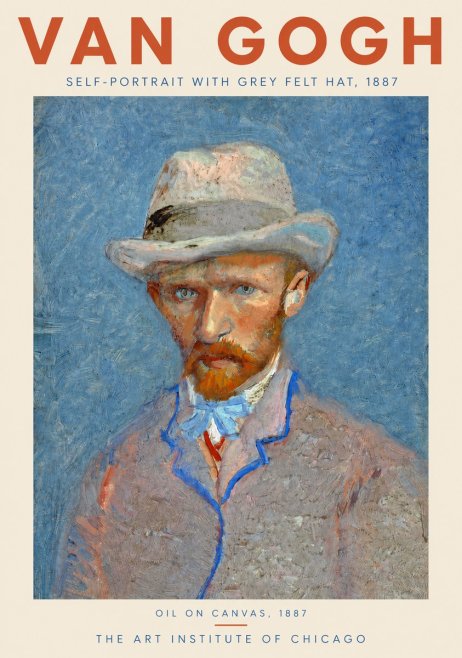 Van Gogh Self-portrait with Grey Felt Hat II No3 - Plakat