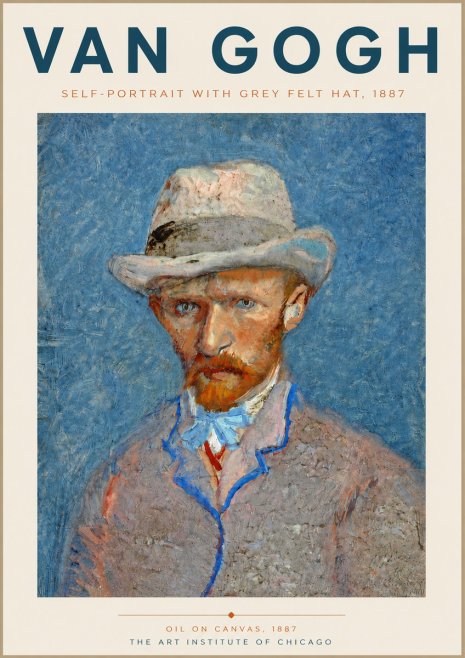 Van Gogh Self-portrait with Grey Felt Hat II No6 - Plakat