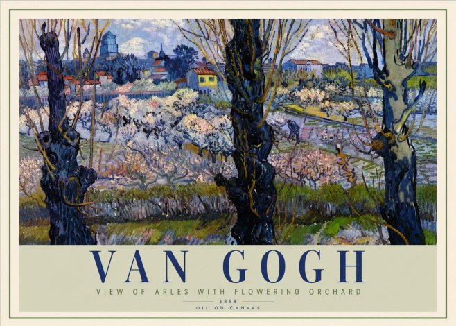 Van Gogh View of Arles with Flowering Orchard No2 - Plakat