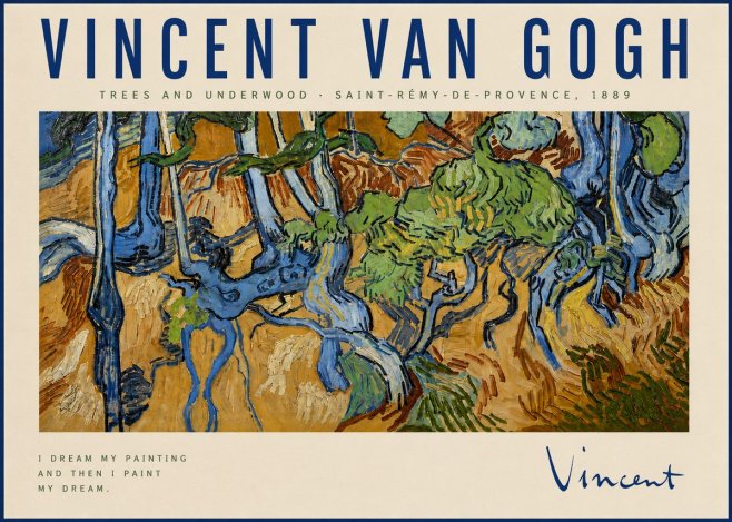 Van Gogh Trees and Underwood No4 - Plakat