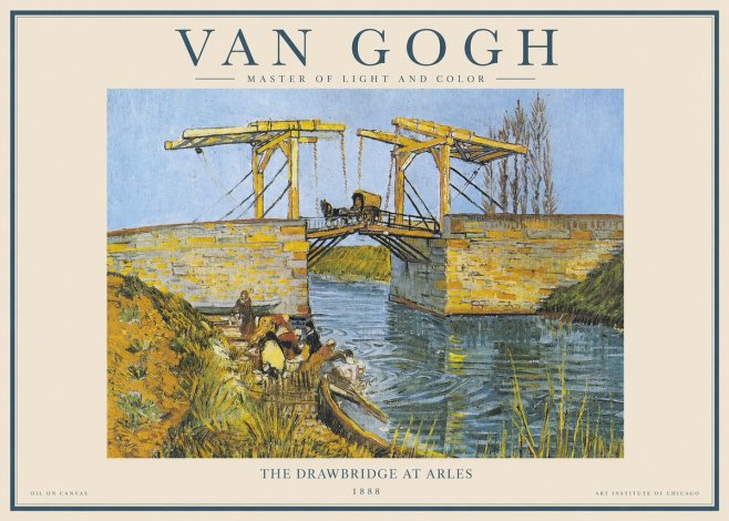 Van Gogh The Drawbridge at Arles IV No1 - Plakat