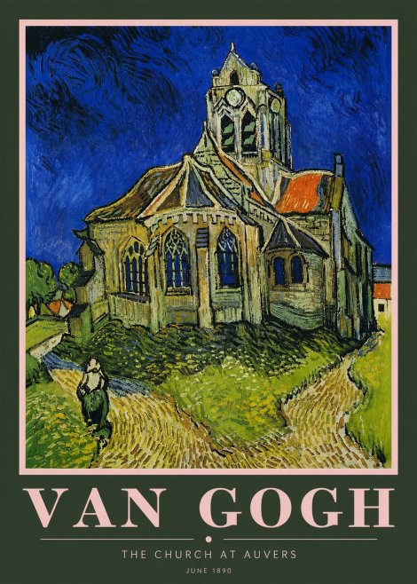Van Gogh The Church at Auvers II No5 - Plakat