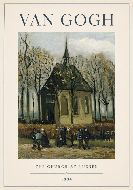 Van Gogh The Church at Nuenen No1 - Plakat