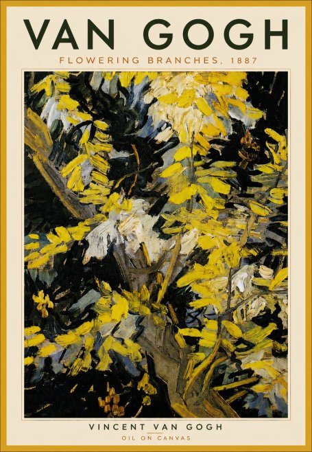 Van Gogh Flowering Branches, 1887 No6 - Plakat