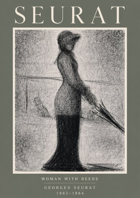 Seurat Woman with Reeds No6 - Plakat
