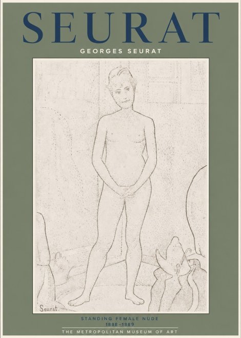 Seurat Standing Female Nude No2 - Plakat