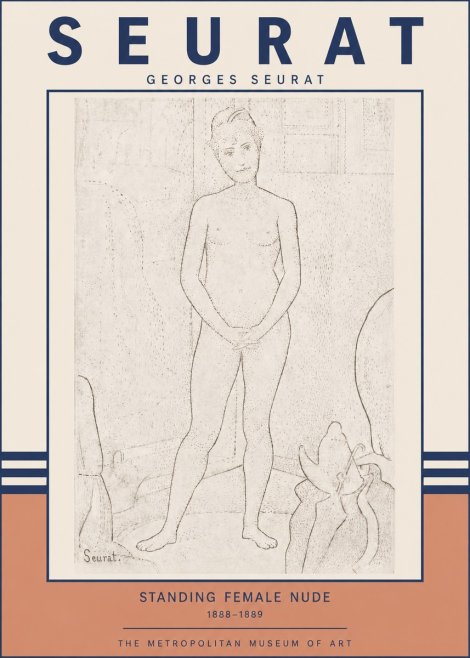 Seurat Standing Female Nude No3 - Plakat