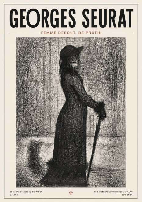 Seurat Femme Debout, De Profil No4 - Plakat