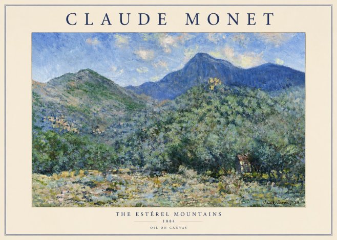 Monet The Estérel Mountains No5 - Plakat