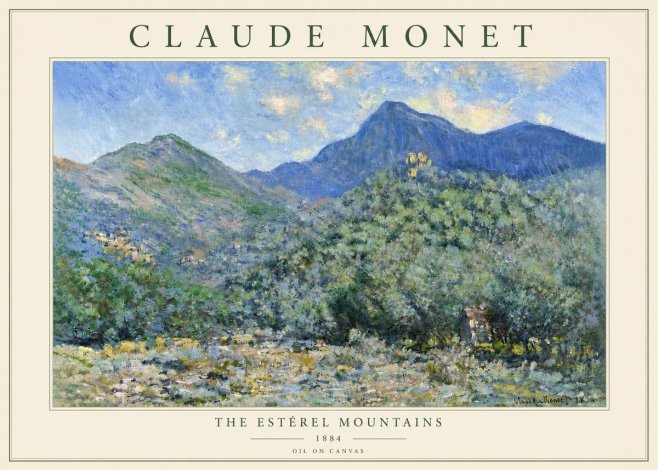 Monet The Estérel Mountains No6 - Plakat