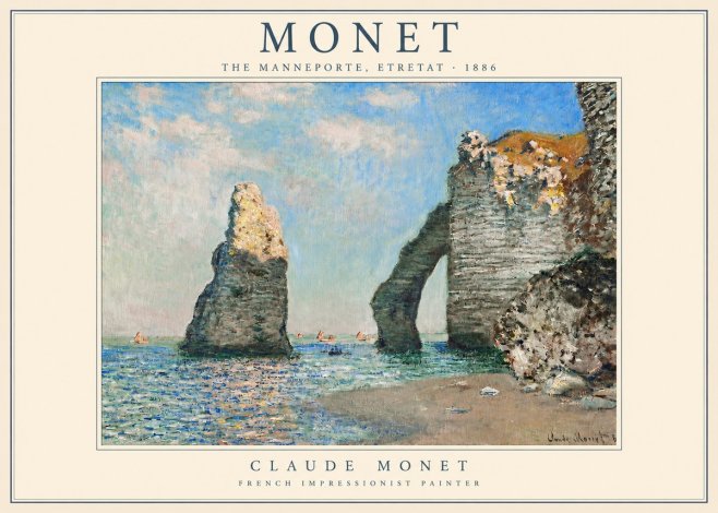 Monet The Manneporte, Etretat No2 - Plakat