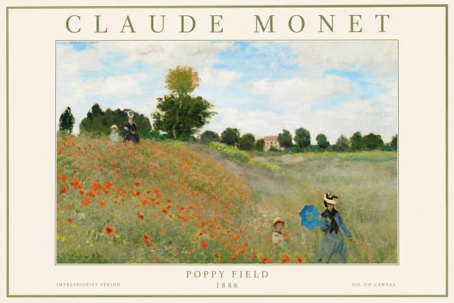 Monet Poppy Field No2 - Plakat
