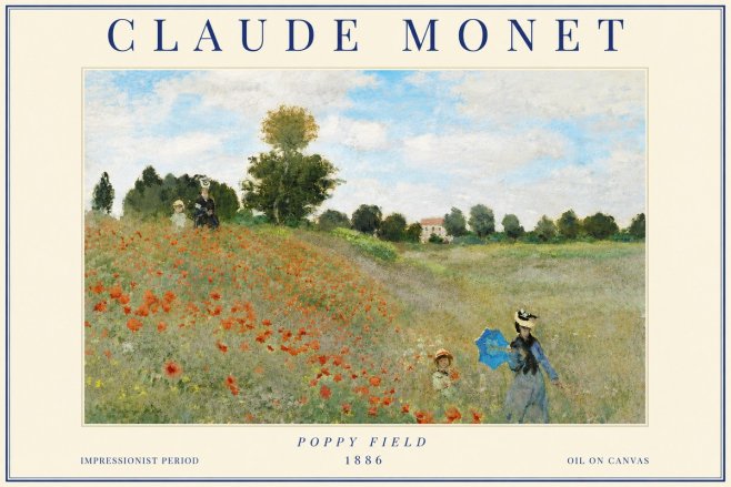 Monet Poppy Field No3 - Plakat