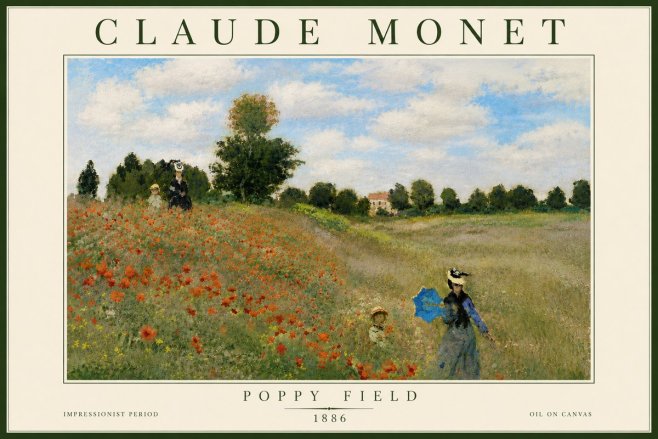 Monet Poppy Field No6 - Plakat