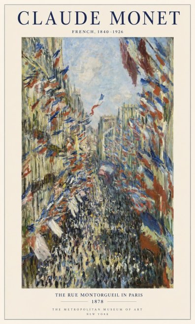 Monet The Rue Montorgueil in Paris No1 - Plakat