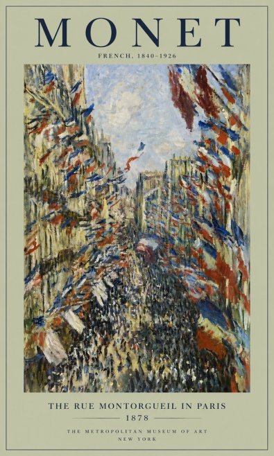Monet The Rue Montorgueil in Paris No4 - Plakat