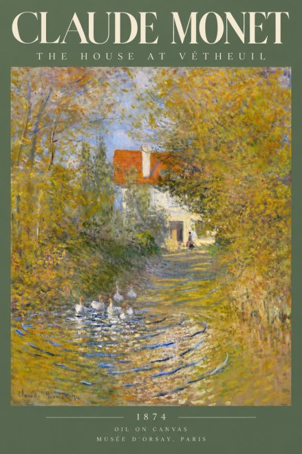 Monet The House at Vétheuil No5 - Plakat