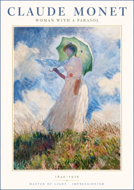 Monet Woman with a Parasol No3 - Plakat
