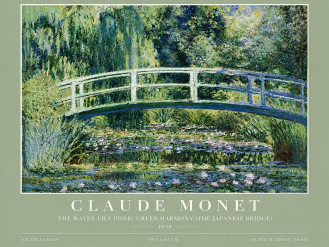 Monet The Water Lily Pond, Green Harmony (the Japanese Bridge) No5 - Plakat