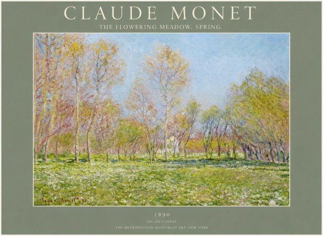 Monet The Flowering Meadow, Spring No2 - Plakat